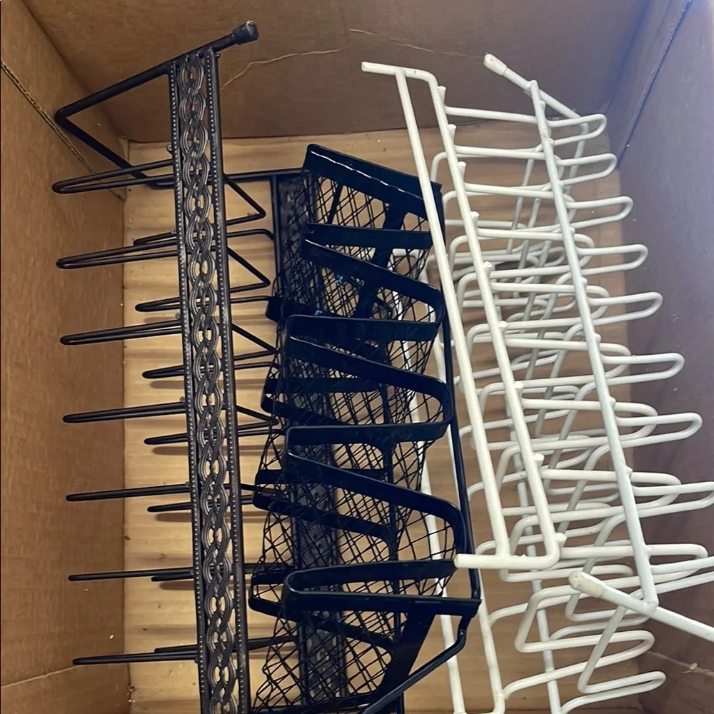Black and White Metal Storage Racks great for live shows
